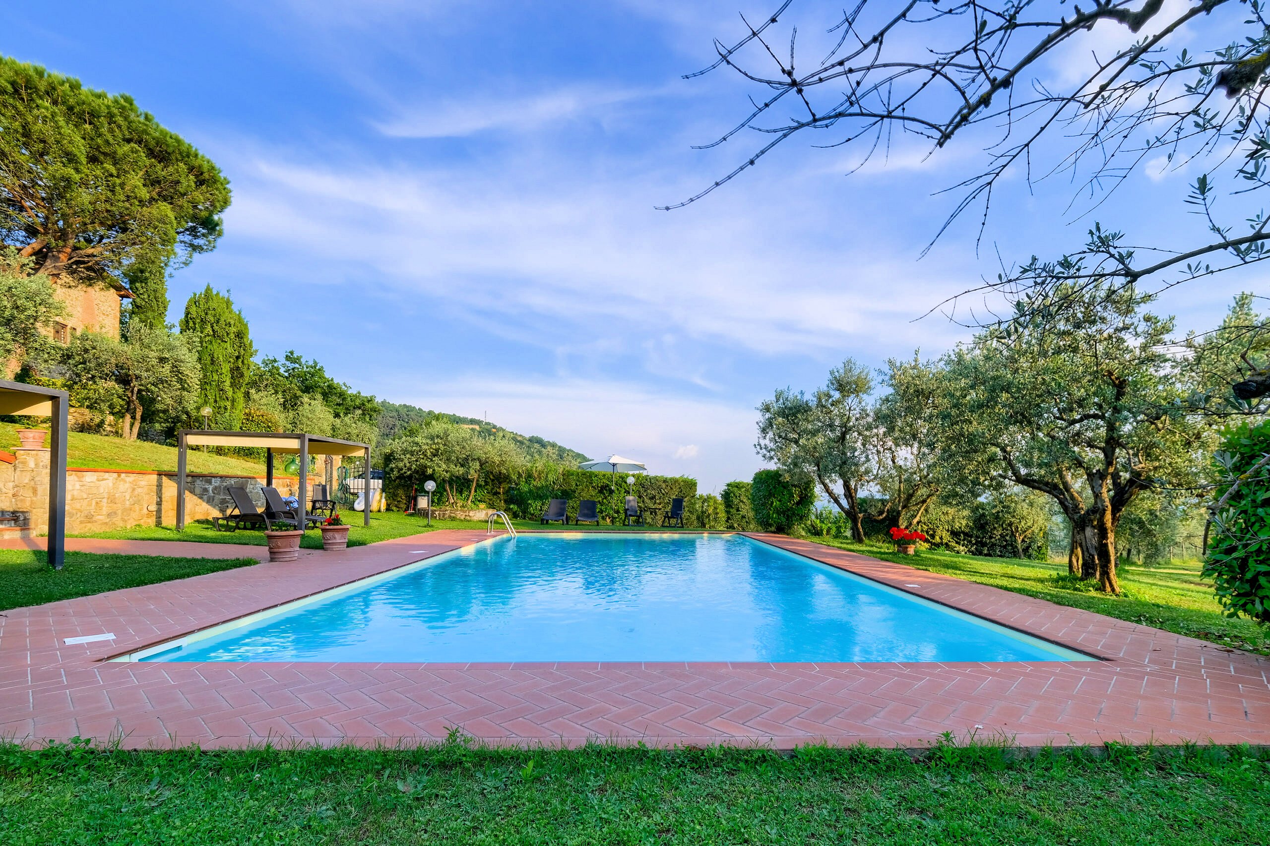 Tuscan style farmhouse with swimming pool park and outbuilding in the panoramic Reggello area
