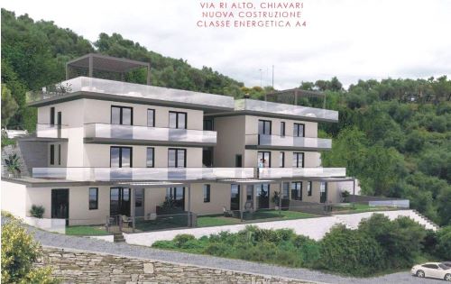 Rif. 2104 – Chiavari sulla prima collina in via Rialto – Vista Mare completa sul Golfo del Tigullio – Appartamenti in corso di costruzione in piccolo contesto signorile immerso nell’uliveto e soleggia