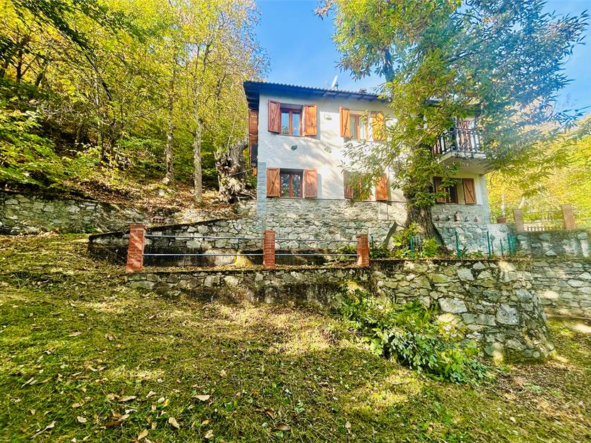 Detached villa with surrounding land.