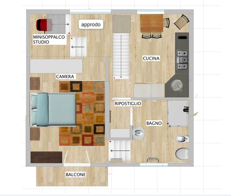 Semi-detached house with warehouse and garage.