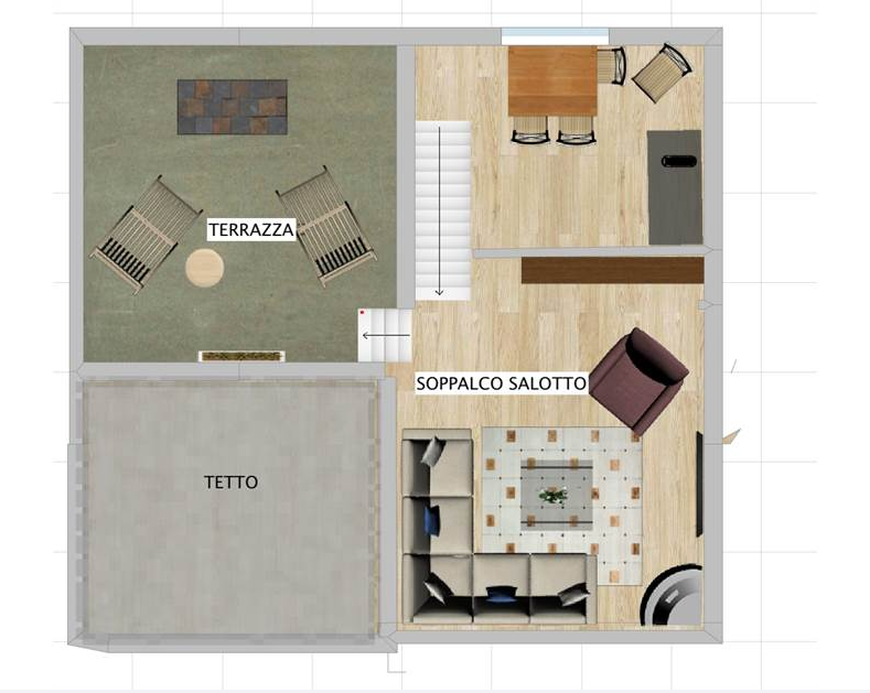 Semi-detached house with warehouse and garage.