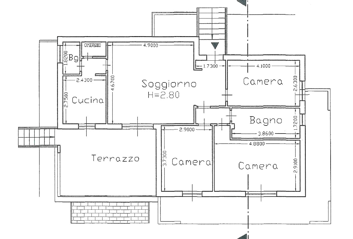 Rif. 9093 – Rapallo-Zoagli – Attico in villa bifamigliare con ingresso indipendente, terrazza al piano e giardino – Al c