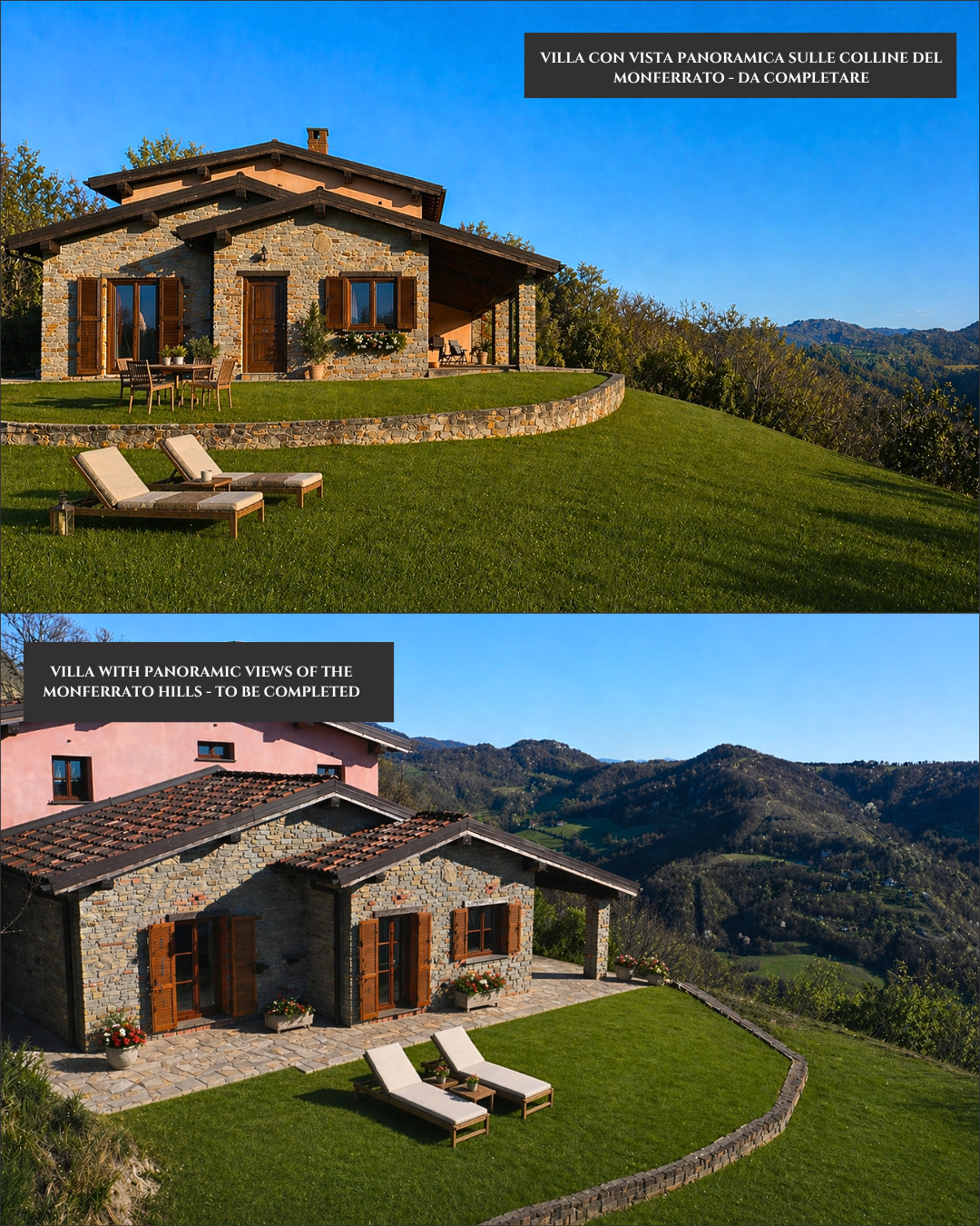 Panoramic Villa in Monferrato with Over 2 Hectares of Private Land – Rare Opportunity to Complete and Customize