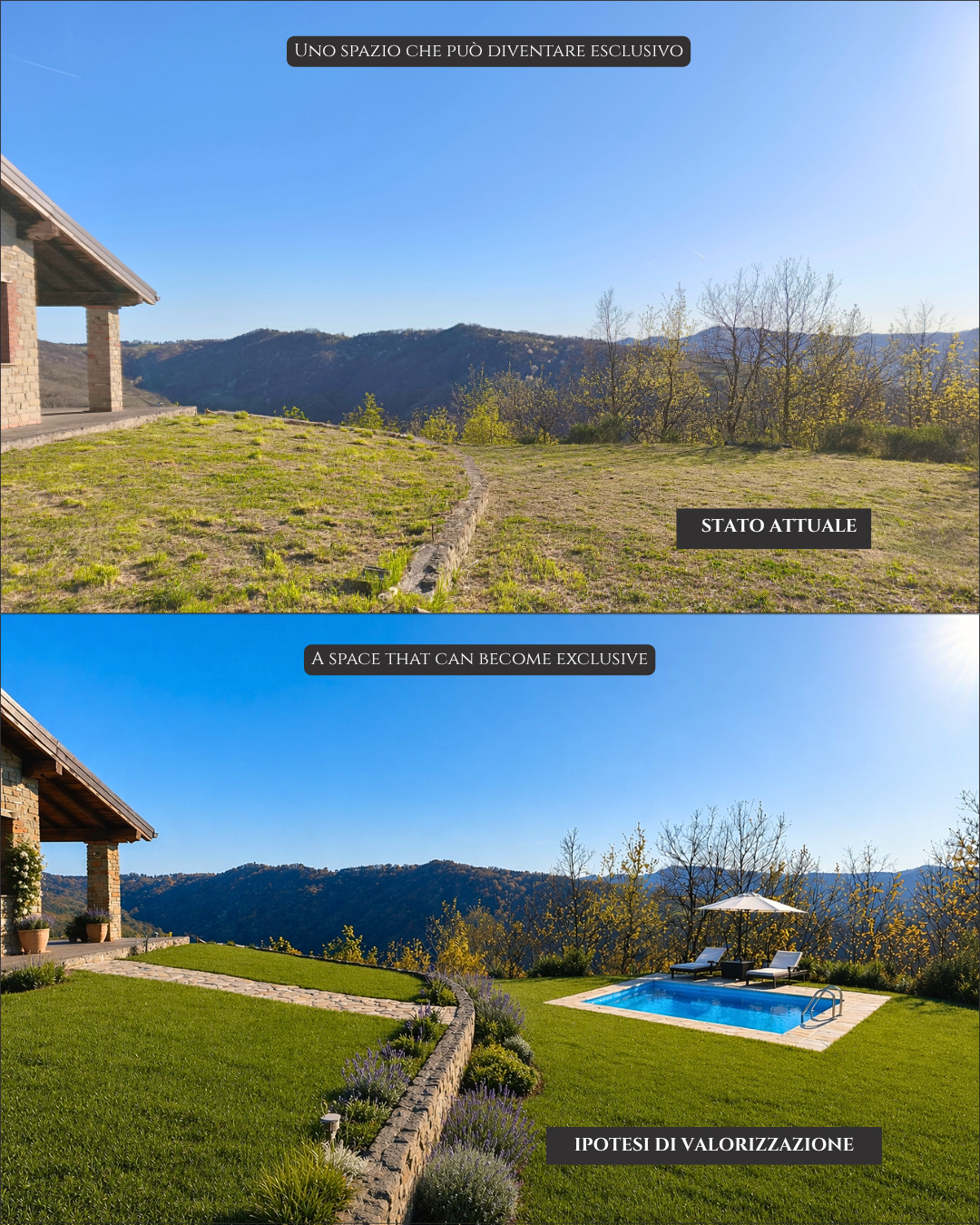 Panoramic Villa in Monferrato with Over 2 Hectares of Private Land – Rare Opportunity to Complete and Customize