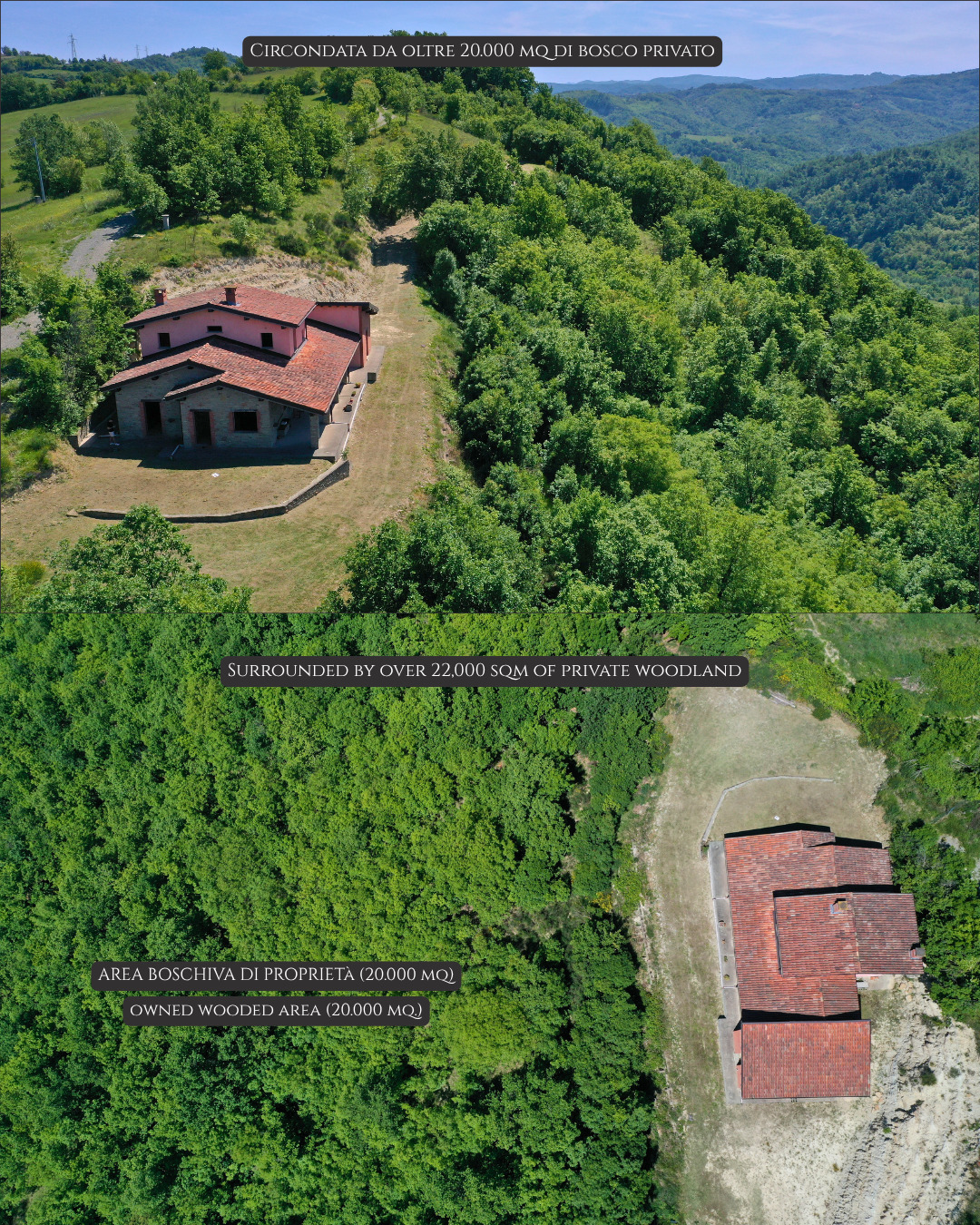 Panoramic Villa in Monferrato with Over 2 Hectares of Private Land – Rare Opportunity to Complete and Customize