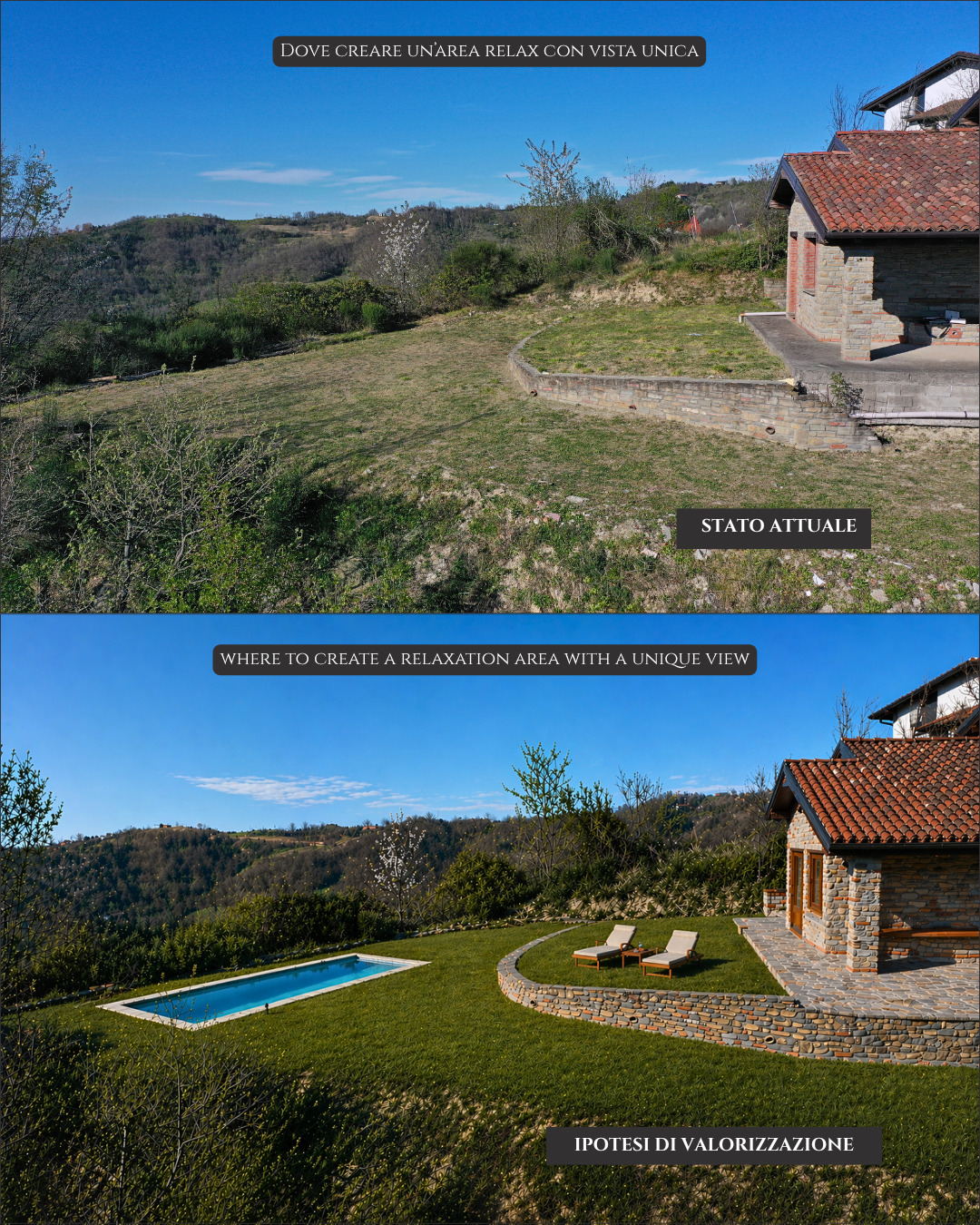 Panoramic Villa in Monferrato with Over 2 Hectares of Private Land – Rare Opportunity to Complete and Customize
