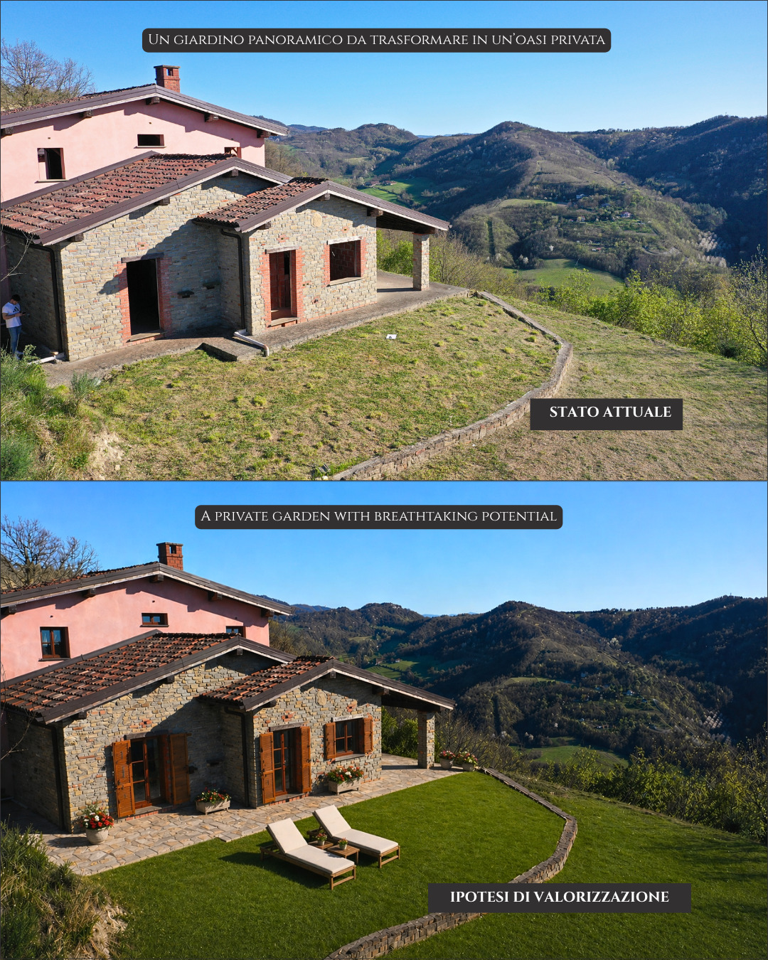 Panoramic Villa in Monferrato with Over 2 Hectares of Private Land – Rare Opportunity to Complete and Customize
