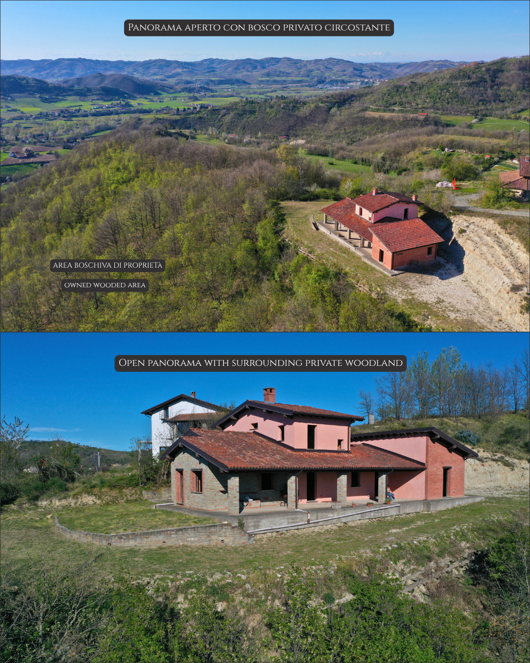 Panoramic Villa in Monferrato with Over 2 Hectares of Private Land – Rare Opportunity to Complete and Customize