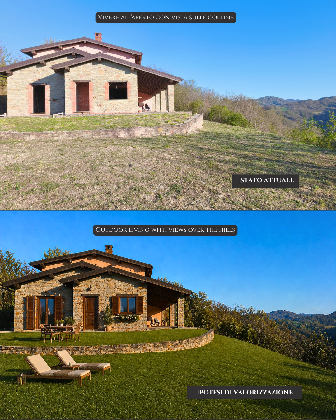 Panoramic Villa in Monferrato with Over 2 Hectares of Private Land – Rare Opportunity to Complete and Customize