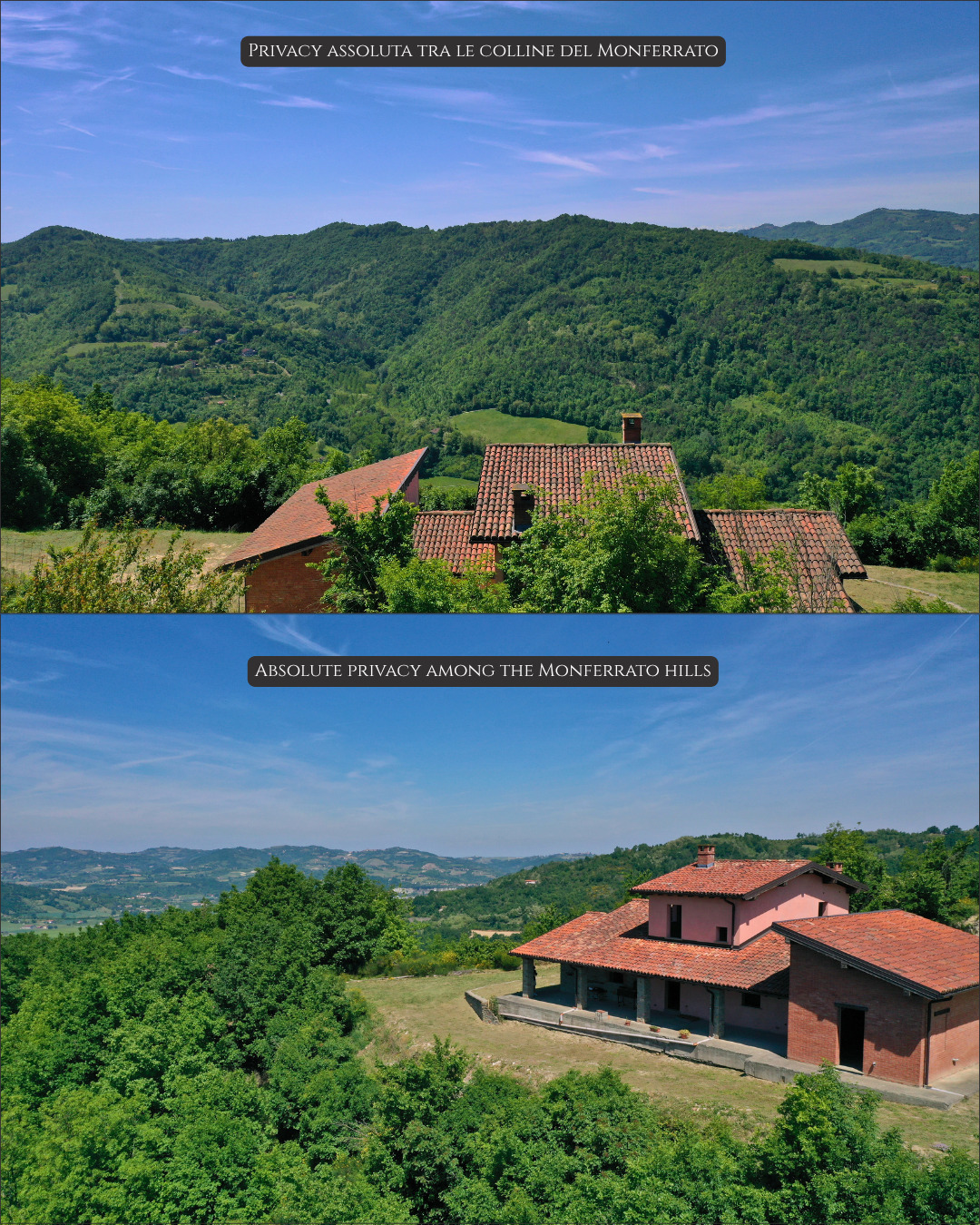 Panoramic Villa in Monferrato with Over 2 Hectares of Private Land – Rare Opportunity to Complete and Customize