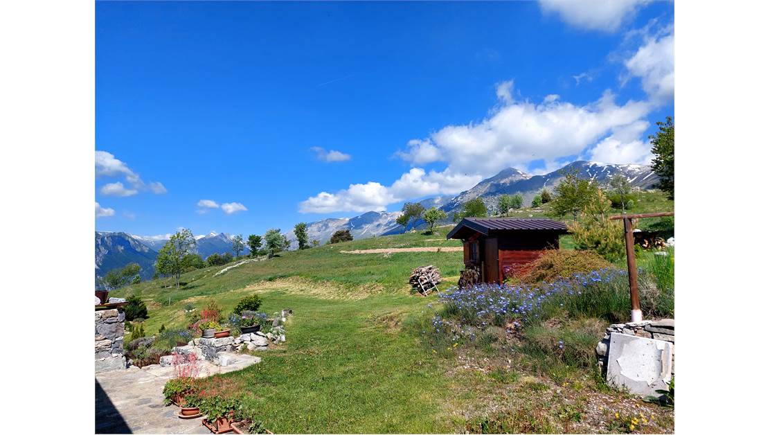Characteristic house between Alps and sea