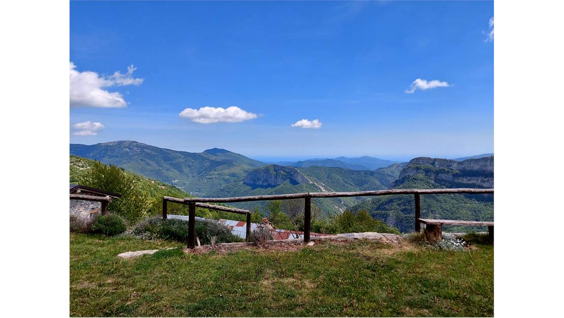 Characteristic house between Alps and sea