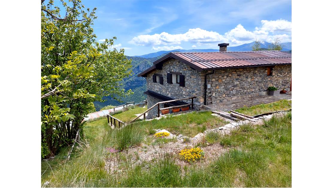Characteristic house between Alps and sea