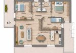 Apartment of 136 sqm with seaview with garden and terrace for sale in Chiavari in the Liguria region, Italy. The proper