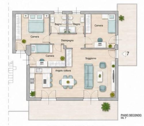 Apartment of 136 sqm with seaview with garden and terrace for sale in Chiavari in the Liguria region, Italy. The proper