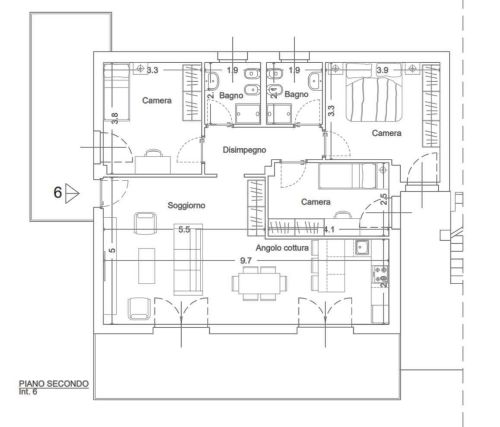 Apartment of 136 sqm with seaview with garden and terrace for sale in Chiavari in the Liguria region, Italy. The proper