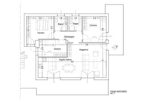 Apartment of 136 sqm with seaview with garden and terrace for sale in Chiavari in the Liguria region, Italy. The proper